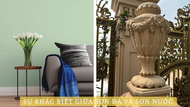 Sự khác biệt giữa sơn đá và sơn nước