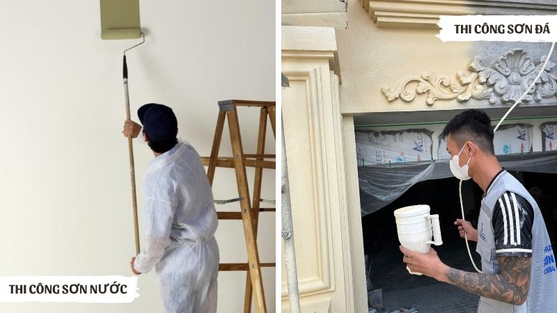 Thi công sơn đá đòi hỏi thợ phải có tay nghề cao